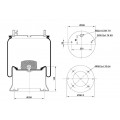 Пневморессора со стаканом; ([Верх: 1*M22, 2*M12 | Низ: 4*M12]  SCHMITZ, MERCEDES       S&K GMBH