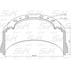 Барабан тормозной  SAF/ТОНАР  420*190+ABS(180)*227(RSM 8442)     S&K GMBH