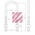 Стремянка универсальная рессоры БПВ с гайками M24*130*363      STELLOX