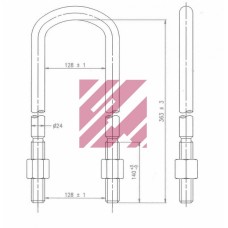 Стремянка универсальная рессоры БПВ с гайками M24*130*363      STELLOX