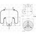 Пневморессора со стак. H395 пласт. стакан  верх: 1шп. 1штуц низ: 1 шп.\FRL   S&K GMBH