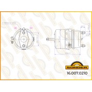 Энергоаккумулятор дискового тормоза левый Type 20/24, DAF; MAN; Mercedes-Benz       Sonder
