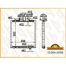 Радиатор охлаждения двигателя с рамкой 938х920х42 TGA ('00-), TGS/TGX ('07-) Sonder