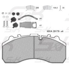 Колодки дисковые с установ к-том без пластин 247.6x109.5x30 отв 5х23мм S&K GMBH 