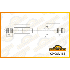 Амортизатор кабины перед (без пруж.) 300-428 O/O 14x45 20x45 \Volvo FH12/16    Sonder