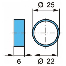 Шайба пружинная направляющая (гровер). (21.5)22x(24.5)25x6 сталь   SAMPA